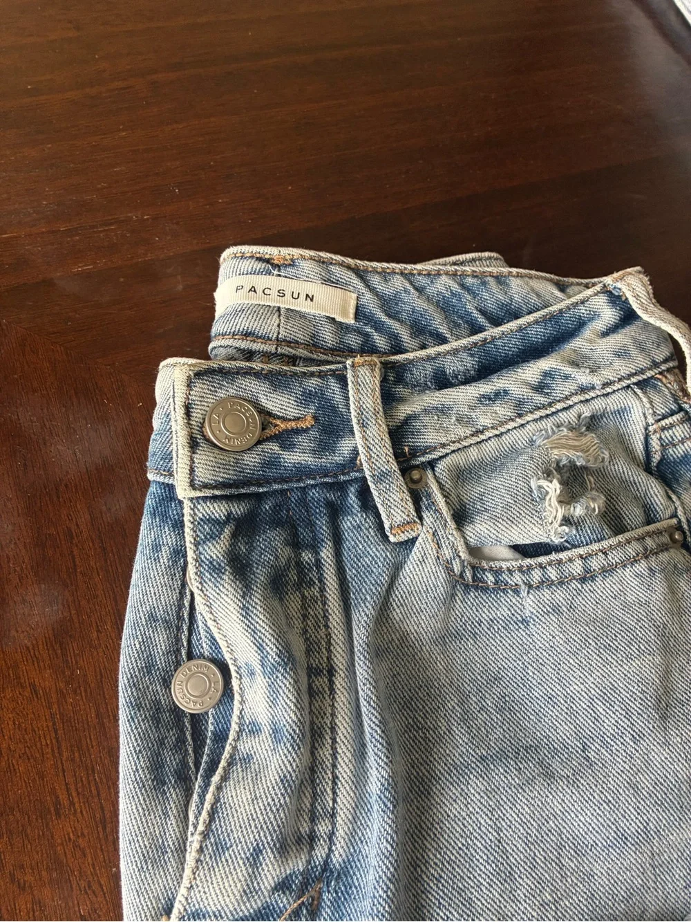 PACSUN women’s 24 distressed jeans & shorts Lot of 3 pairs Denim Light Wash